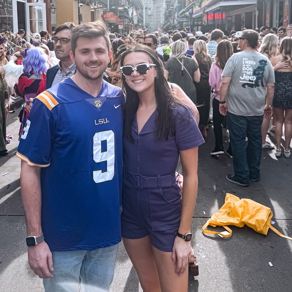 Purple Denim Romper